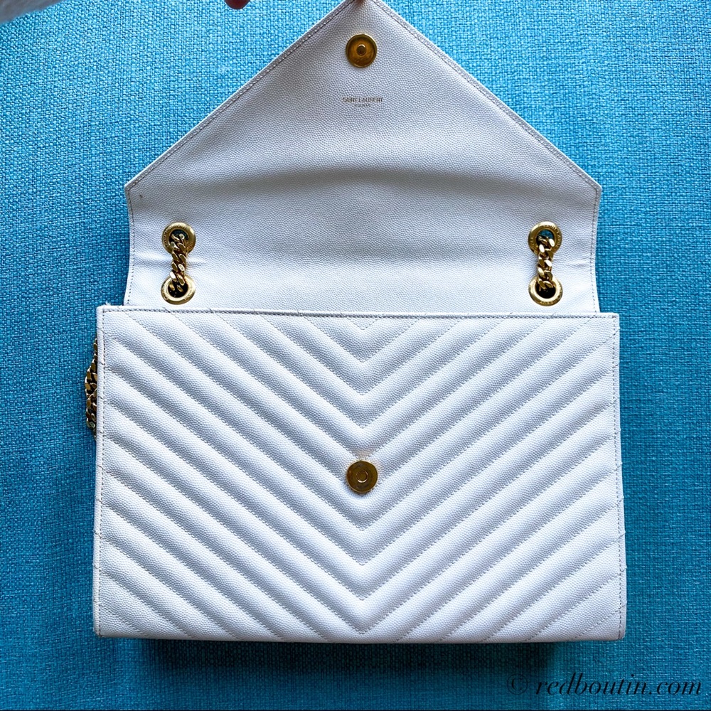 ♥️Sold Laurent YSL grained leather envelope bag LG - Picture 4 of 8
